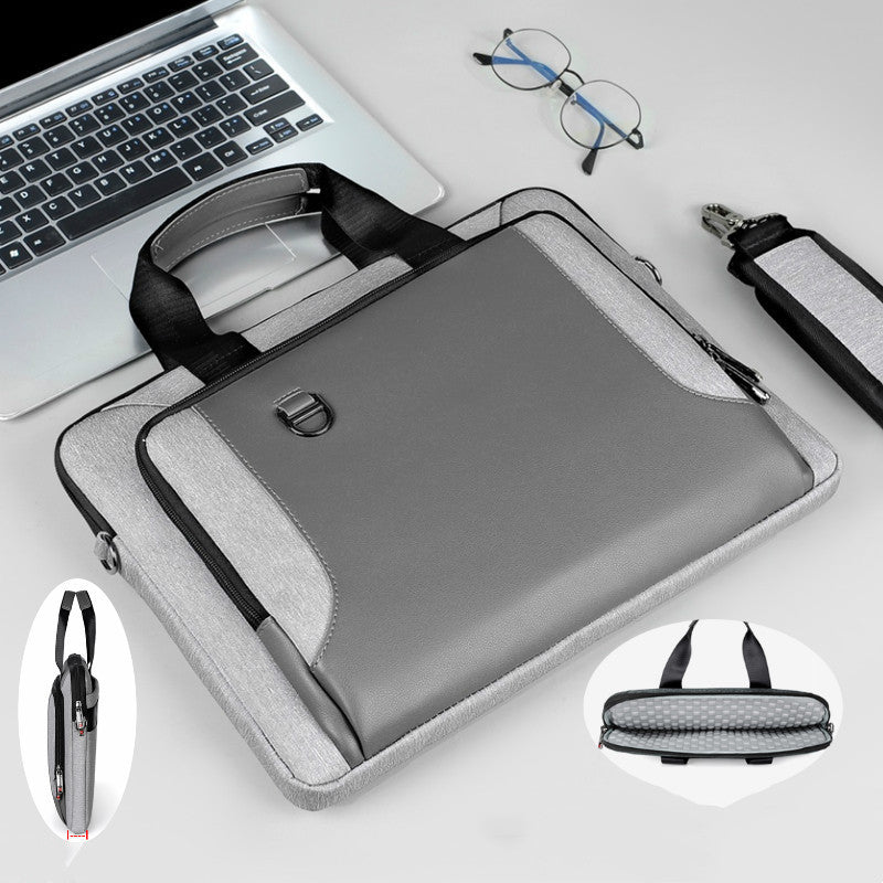 Pi-Mart men's briefcase laptop bag made of shockproof PU leather with a stylish, professional design for carrying laptops and essentials.