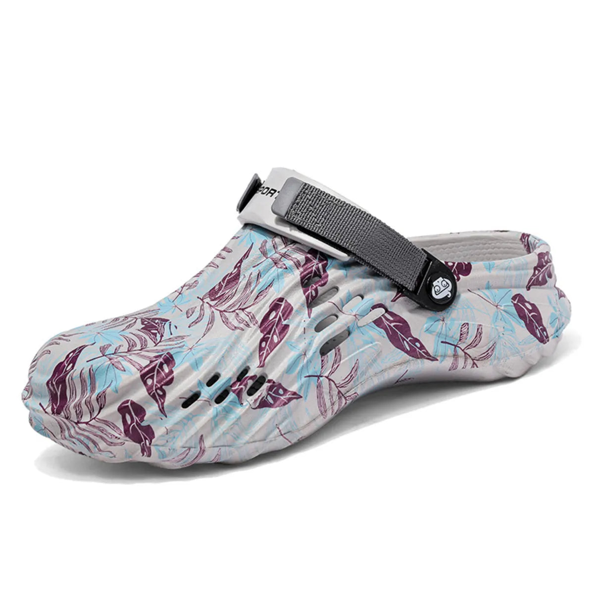 Men's floral pattern comfort breathable sandals by Plush Fashion Hub, showcasing stylish open-toe footwear with floral design and cushioned sole.
