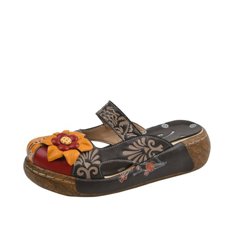 Colorful LadyShow.Store summer flat toe sandals with thick soles, candy-colored design, perfect for women’s casual summer style.