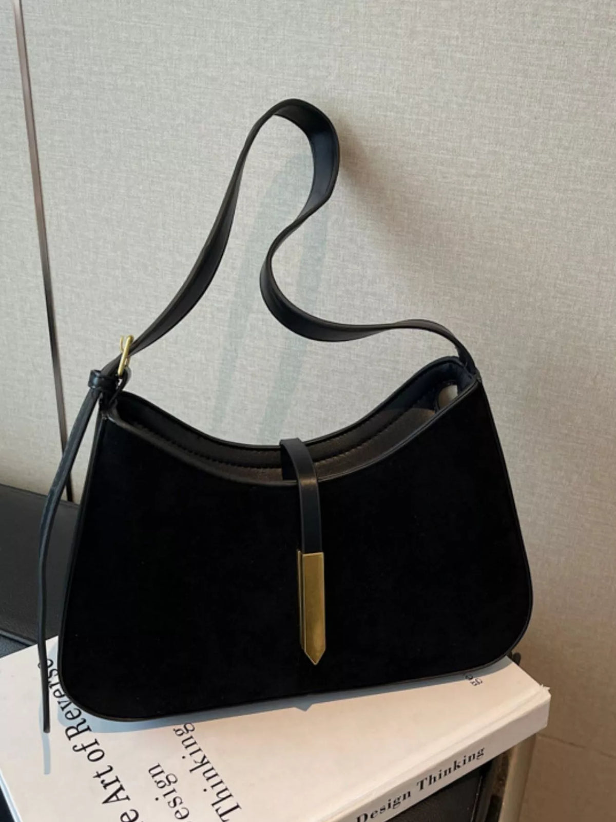 Adjustable strap shoulder bag by Simply Love featuring a sleek design and comfortable shoulder strap.