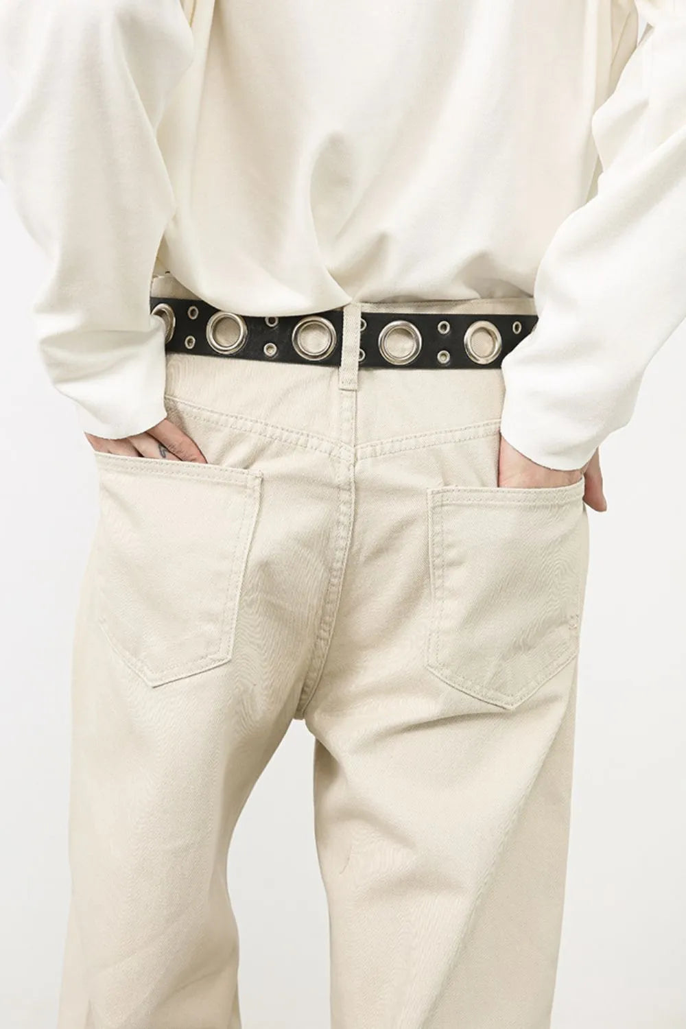 Men's baggy jeans with multiple pockets by Plush Fashion Hub, showing relaxed fit and casual style.