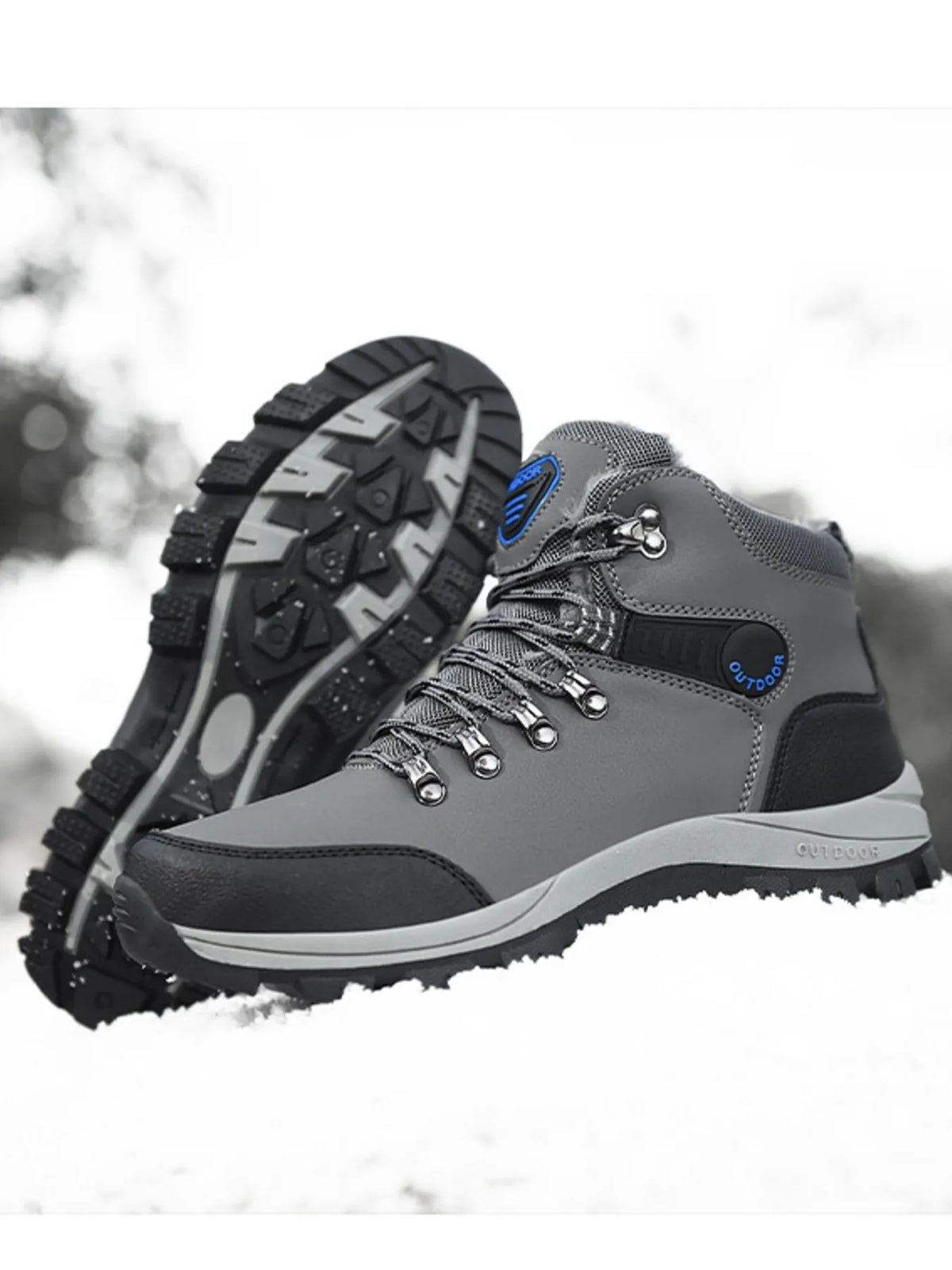 Men's black lace-up ankle boots from Plush Fashion Hub, featuring leather uppers and sturdy soles for casual and stylish wear.