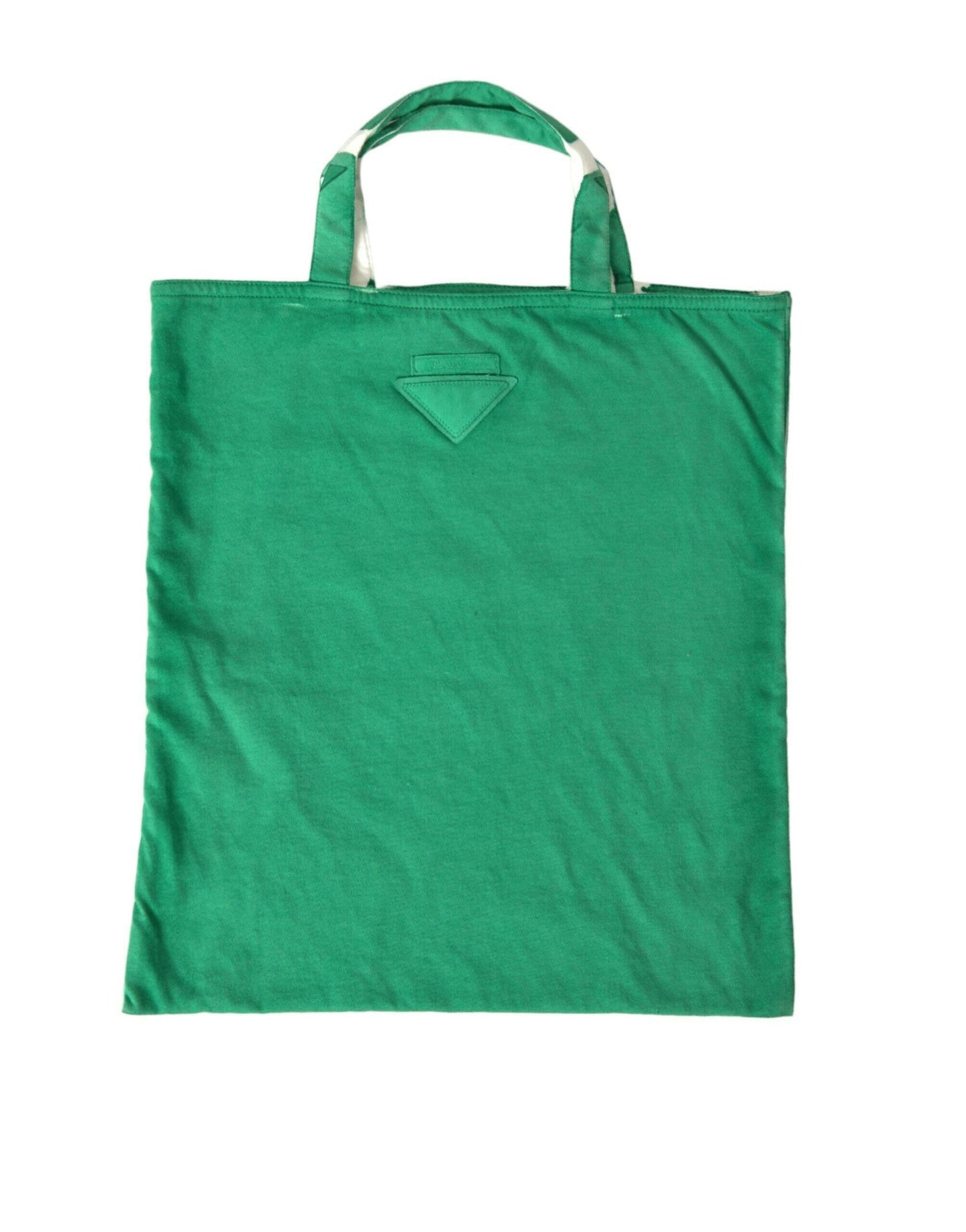 Prada Green Jersey Fabric Logo Shoulder Shopping Tote Shopping Bag MaraFormigone