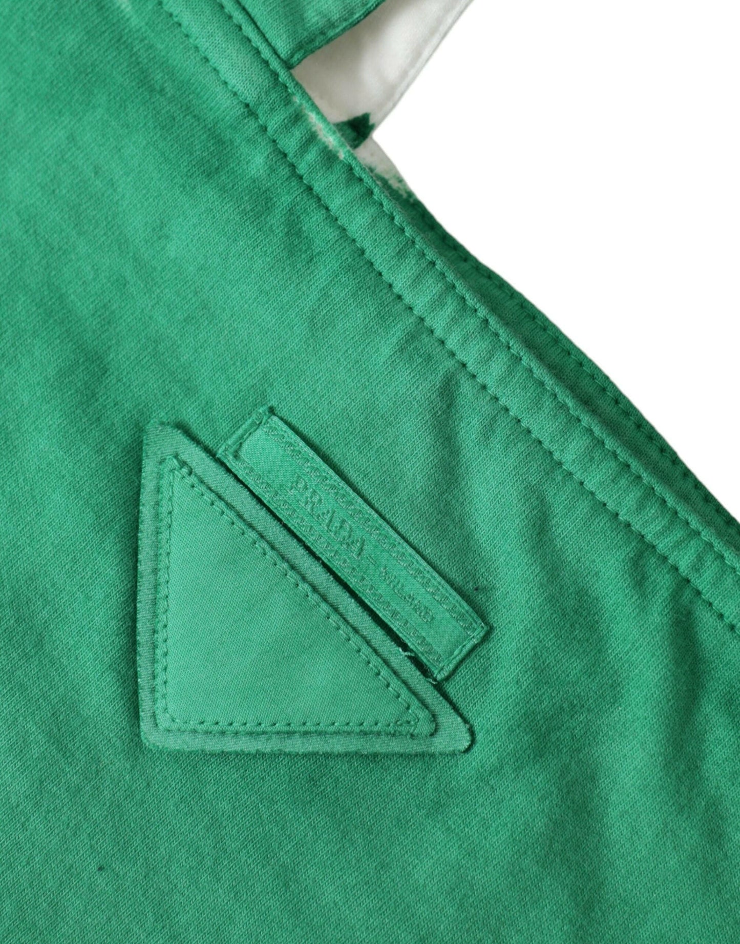 Prada Green Jersey Fabric Logo Shoulder Shopping Tote Shopping Bag MaraFormigone