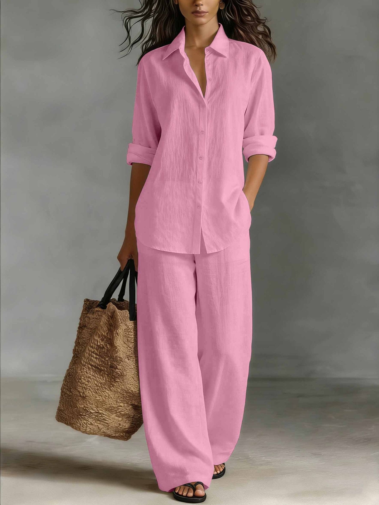 Women's Bohemian top and pants set by FitiqueFit, casualwear resort lounge co-ord featuring relaxed boho style and comfortable fit.