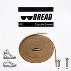 Coyote brown elastic shoelace by Bread, showcasing the stretchy, durable laces designed for comfortable fit on casual shoes.