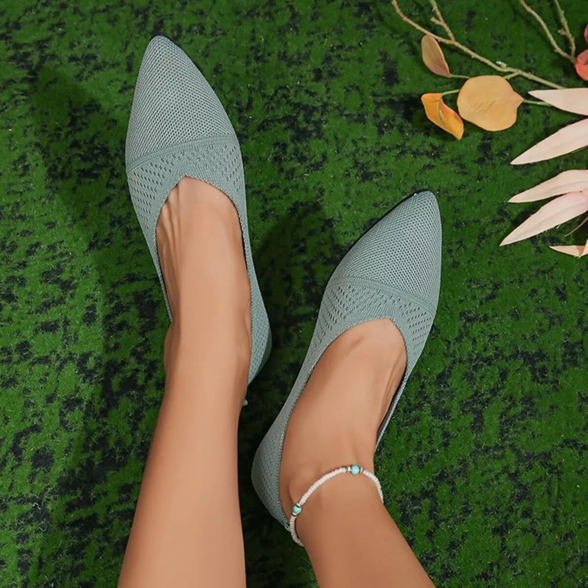 Point toe flats slip-ons by Trendsi, stylish women's footwear with sleek, comfortable design, ideal for casual or dressy occasions.