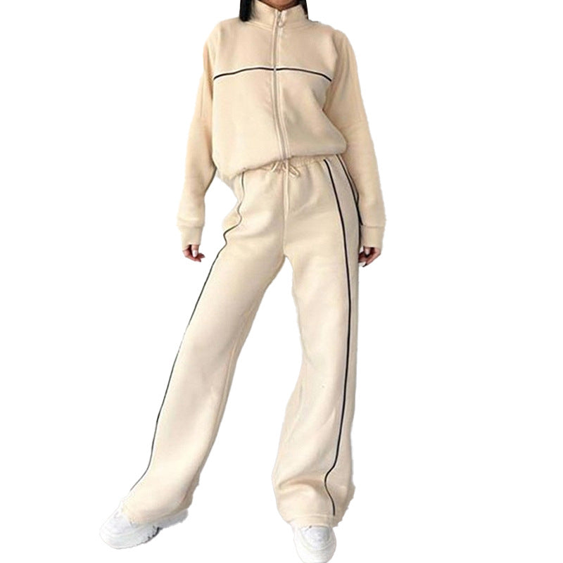 Relaxed Tie-Waist Hoodie Tracksuit Set