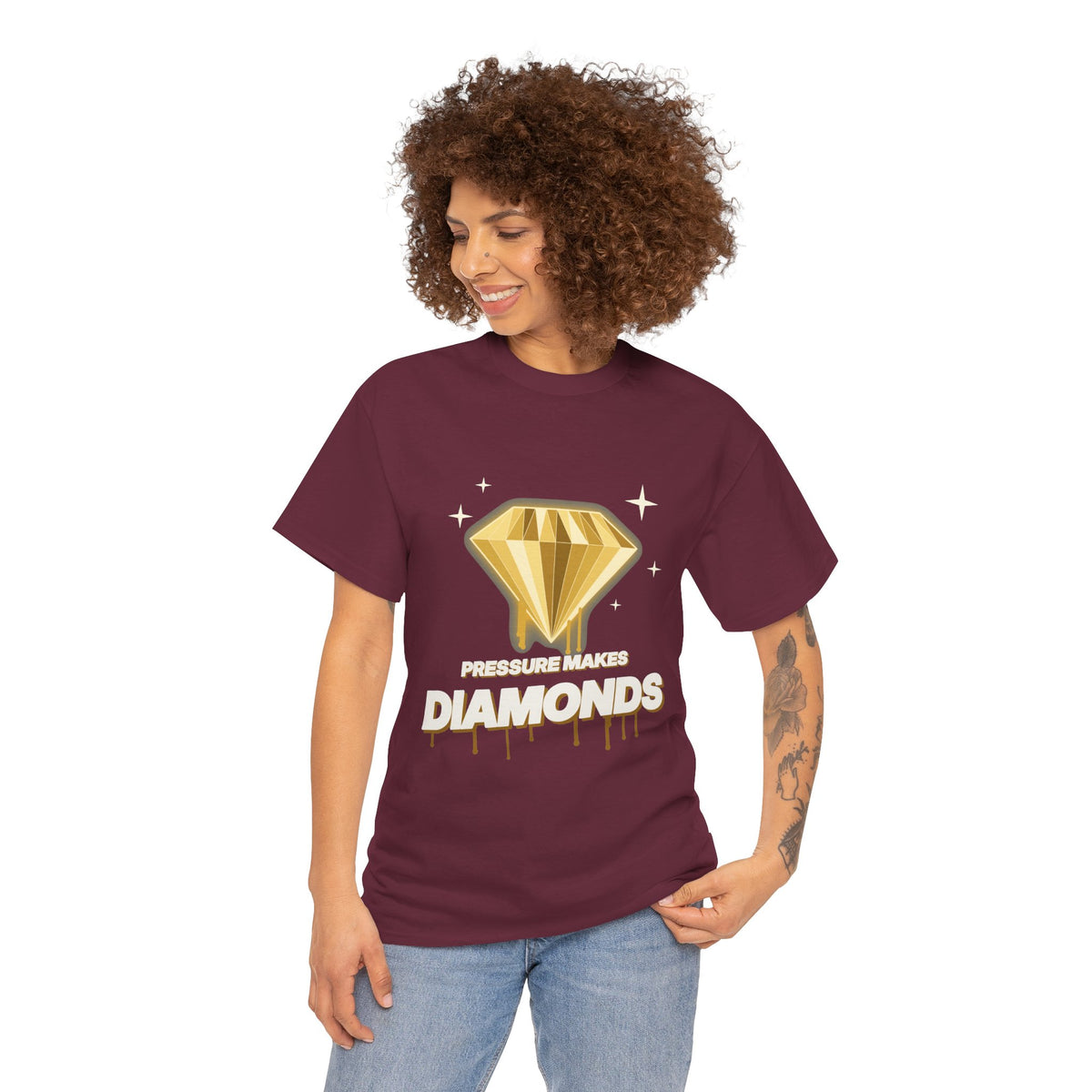 Pressure Makes Diamonds Tee – Black & Gold Streetwear