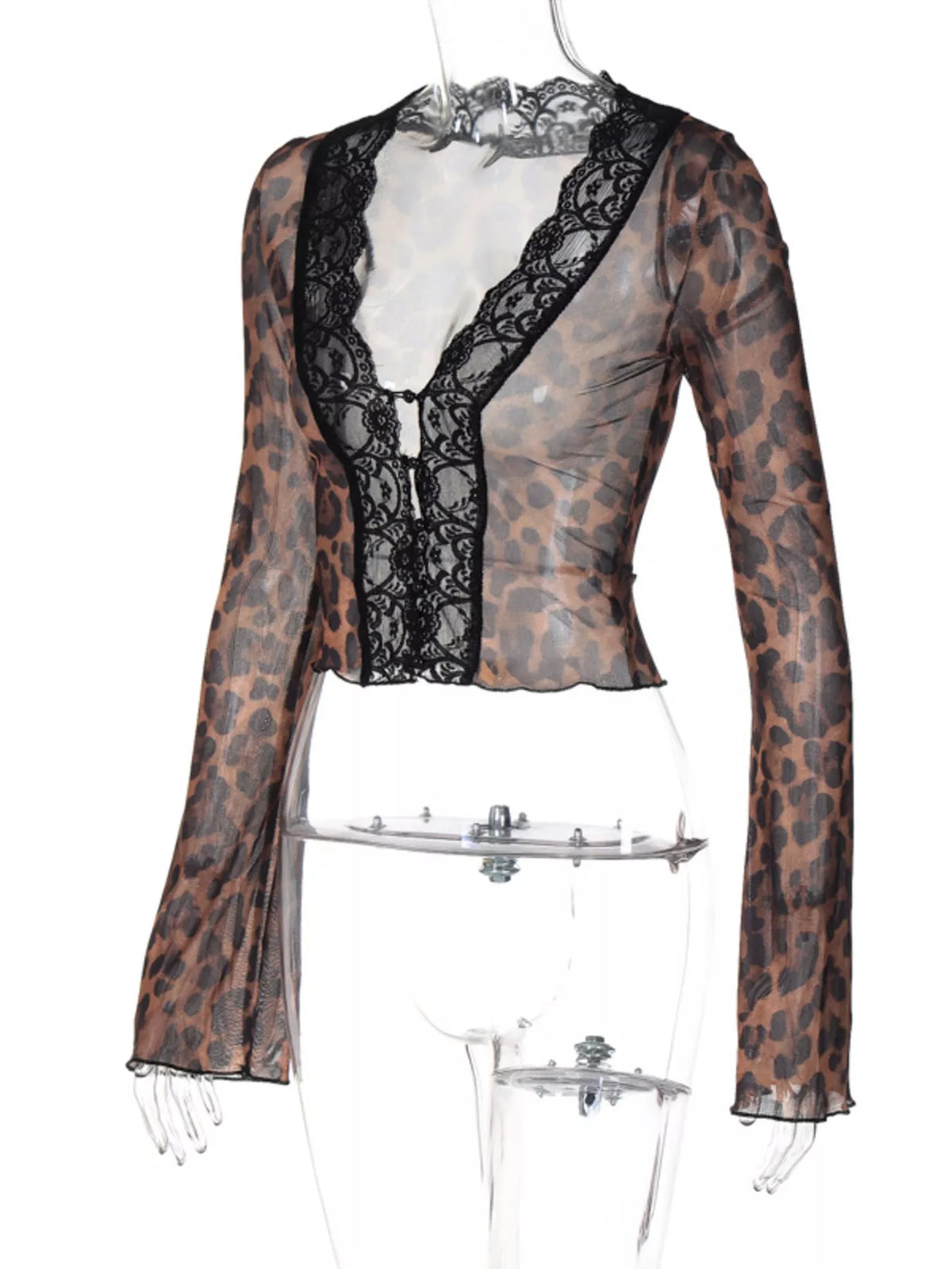 Lace detail long sleeve top from Plush Fashion Hub, featuring intricate lace accents and a stylish fit for casual or dressy wear.