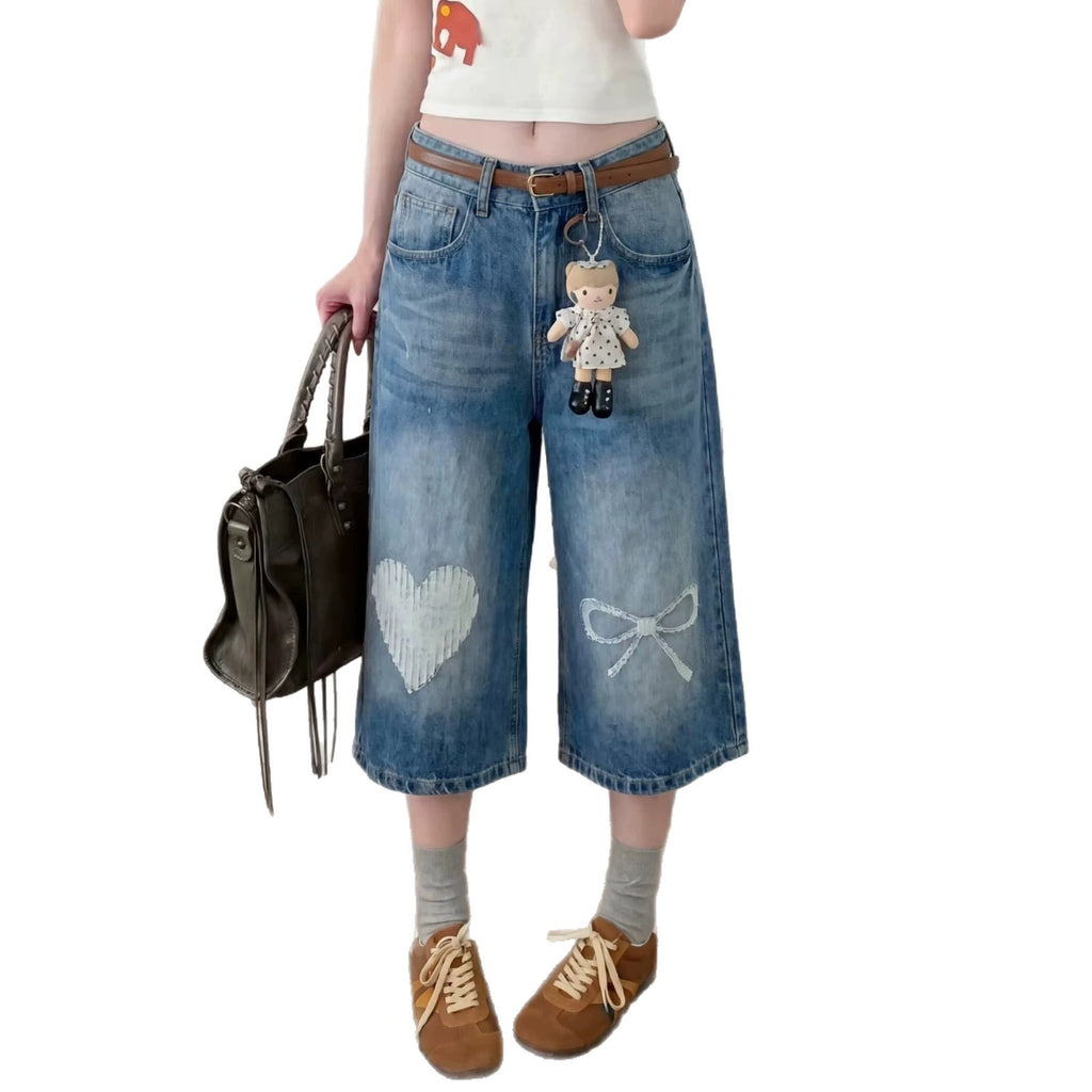 Washed bleached wide-leg straight jeans by eprolo, showcasing light denim fabric and relaxed fit with a casual, stylish appearance.