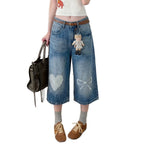 Washed bleached wide-leg straight jeans by eprolo, showcasing light denim fabric and relaxed fit with a casual, stylish appearance.