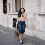 Vintage Wash Distressed Denim Cropped Jeans