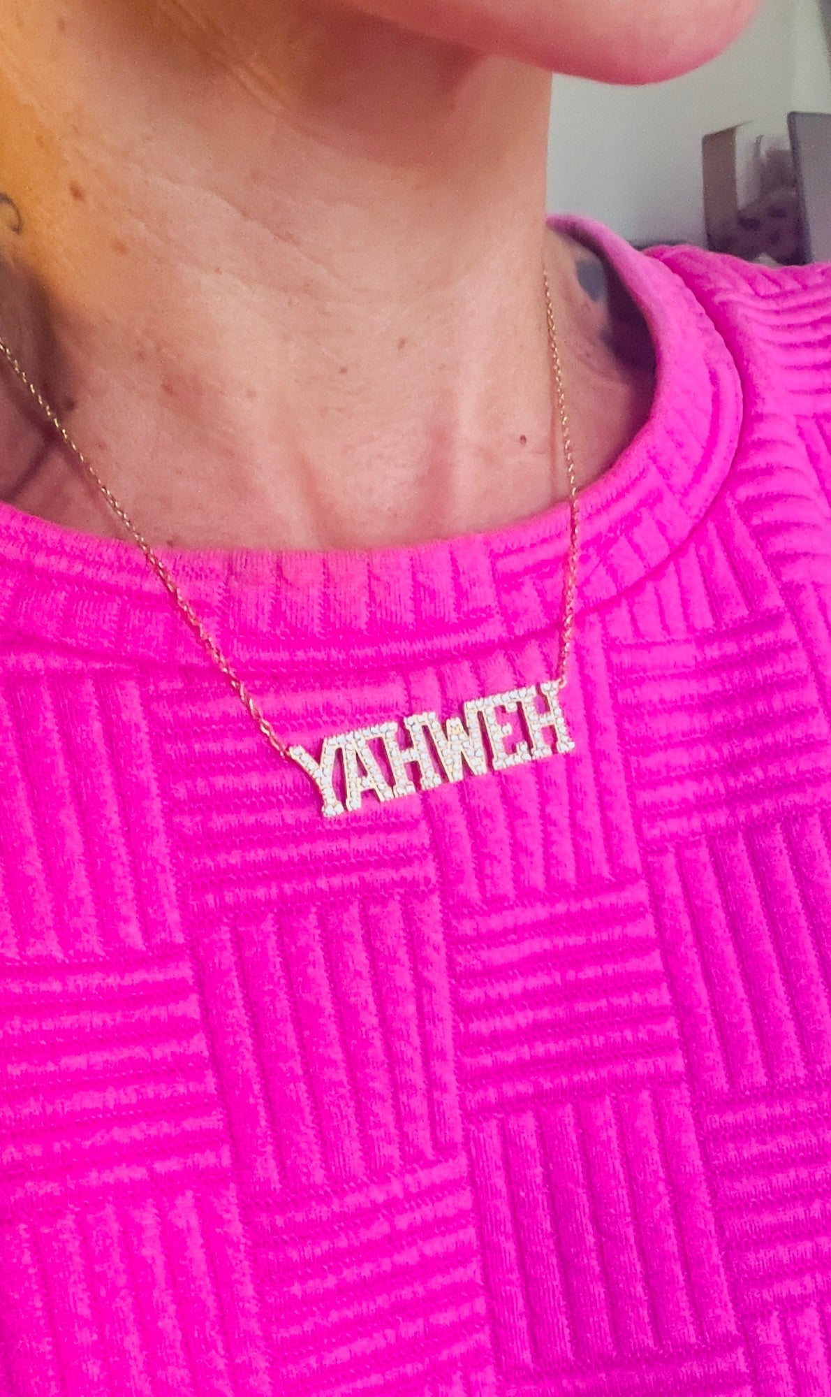 YAHWEH Cubic Zirconia 18k necklace Plush Fashion Hub