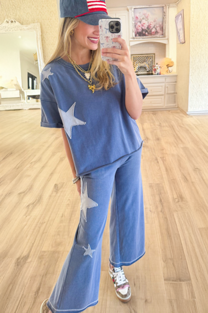 American Star Blue Lounge Set Pretty Little Patriot