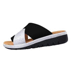 Women's summer outdoor beach slippers by LadyShow.Store featuring a solid color set of toe slide sandals.