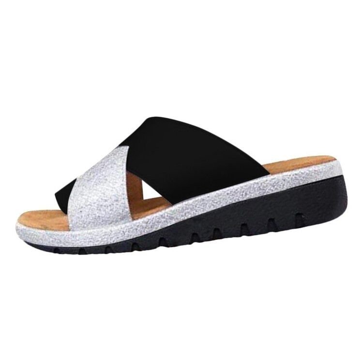 Women's summer outdoor beach slippers by LadyShow.Store featuring a solid color set of toe slide sandals.