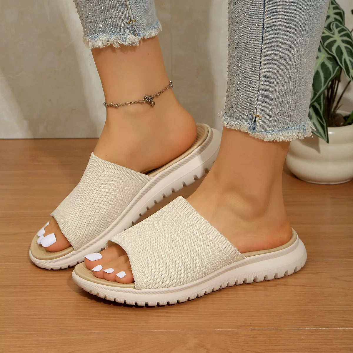 Open toe breathable sandals by Plush Fashion Hub featuring comfortable straps and stylish design for warm weather wear.