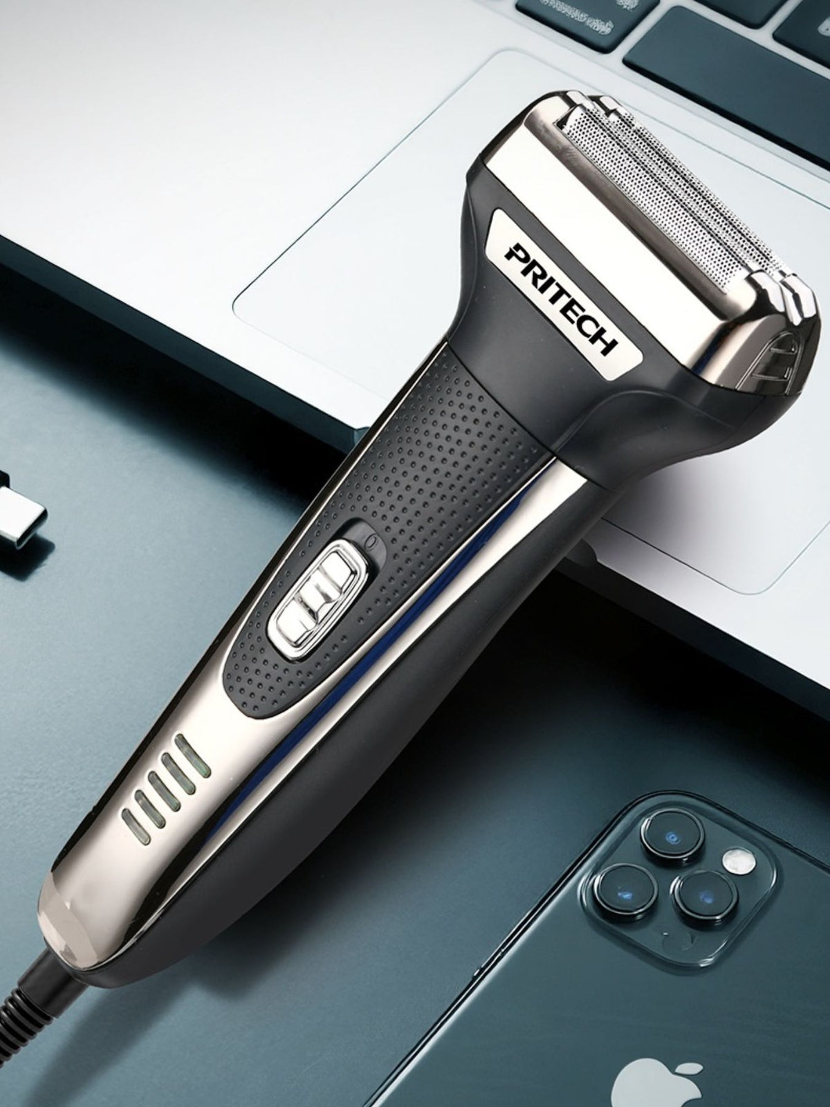 Portable Plush Fashion Hub 3-in-1 electric grooming shaver set with multiple attachments for beard, hair, and body grooming.