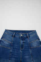Light blue Yusra Seam Detail Shift Jeans by Threaded Pear with visible seam accents and classic fit.