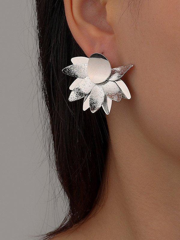 Original Chic Alloy Matte Flower Earrings Plush Fashion Hub
