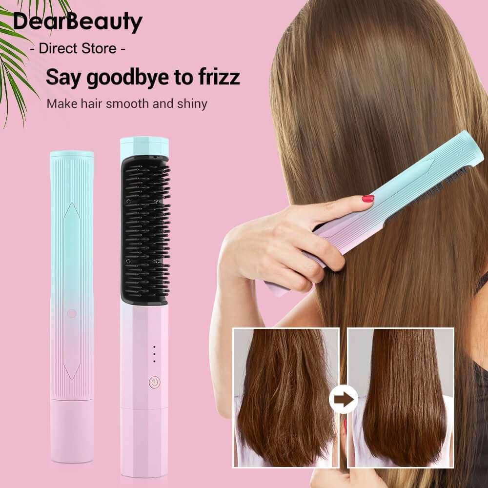 Straightening Comb Rechargeable Hair Wireless StraightenerSay goodbye to messy hair, frizz, and heat damage with our Rechargeable Hair Wireless Straightener! With 30 seconds of rapid heating and gentle temperature options, Beauty & HealthPlush Fashions ShopPlush Fashion Shop