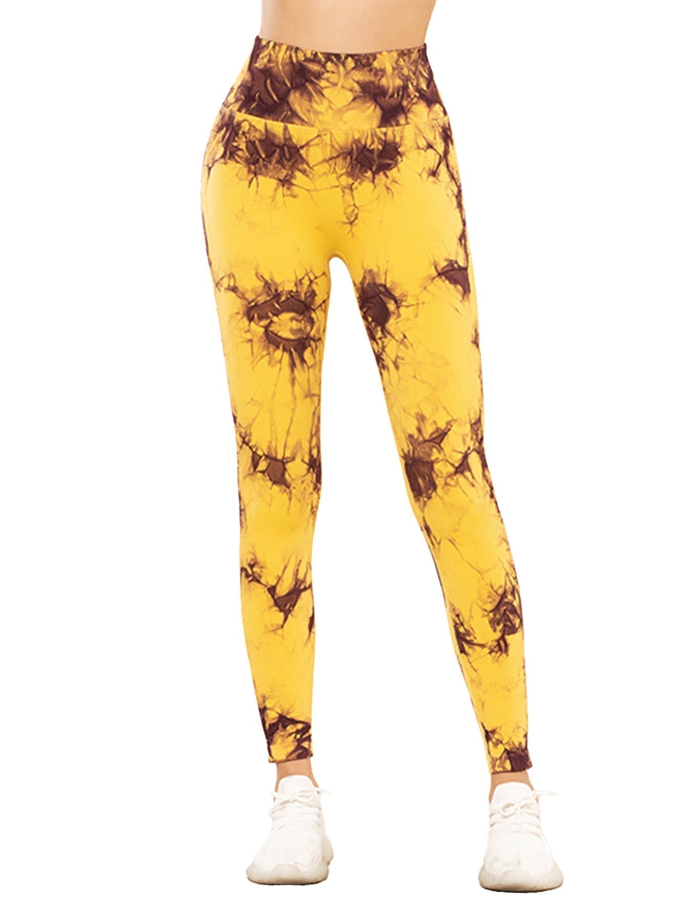 Five-pack of tie dye cut-out activewear leggings by FitiqueFit, featuring vibrant patterns and breathable stretch fabric.