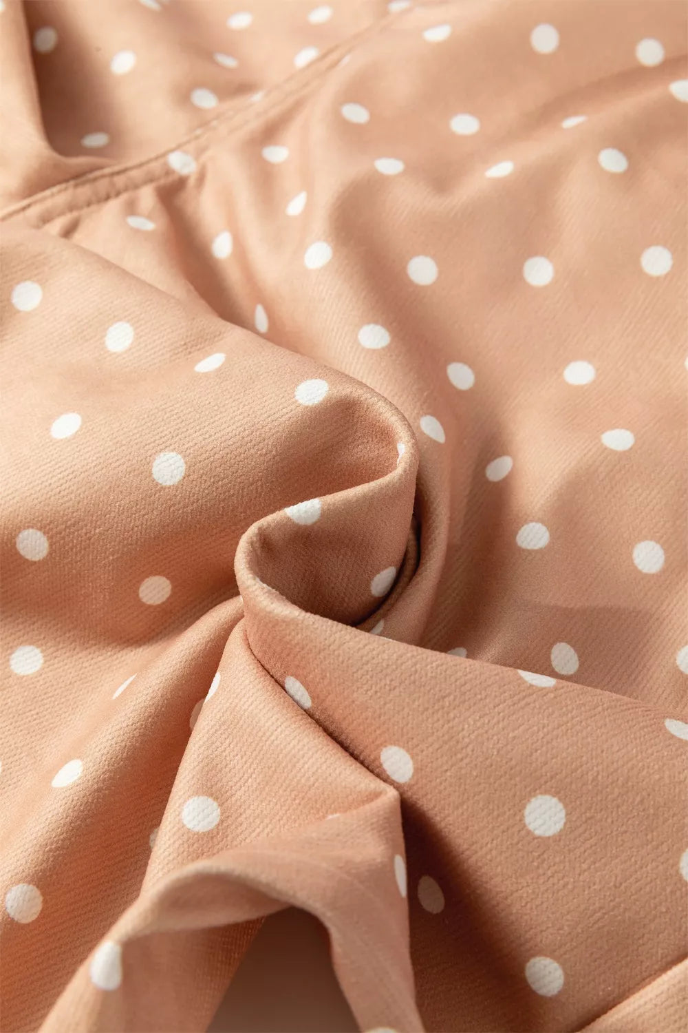 Women’s lightweight polka dot wide-leg drawstring trousers, casual dress by Plush Fashion Hub, shown in a relaxed fit with a comfortable waistband.