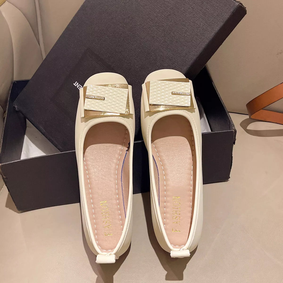 Plush Fashion Hub round toe block heels slip-on footwear showing a sleek design with sturdy block heels for everyday wear.