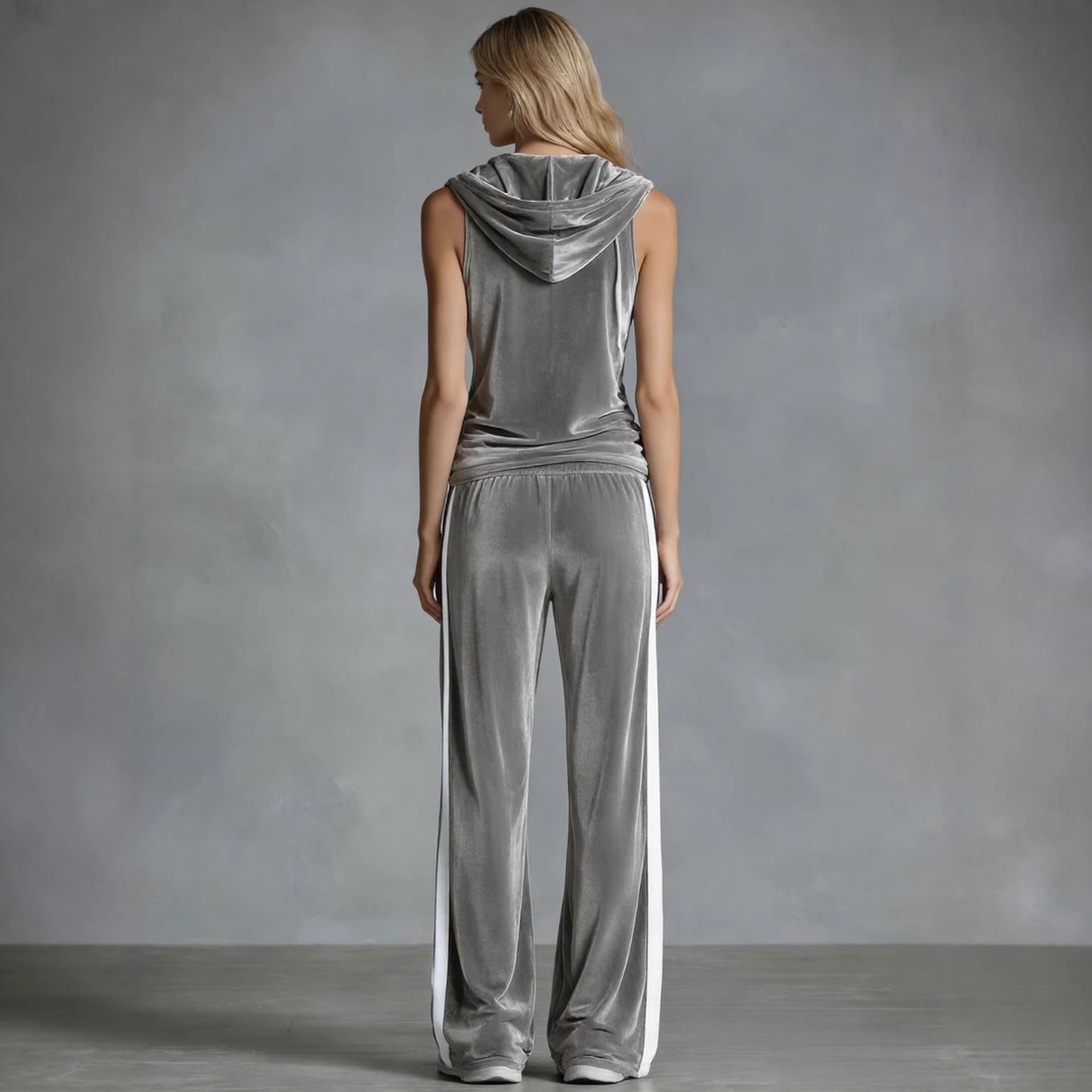 eprolo velvet hooded lounge top, cozy two-piece set with soft fabric and hood, perfect for relaxing at home