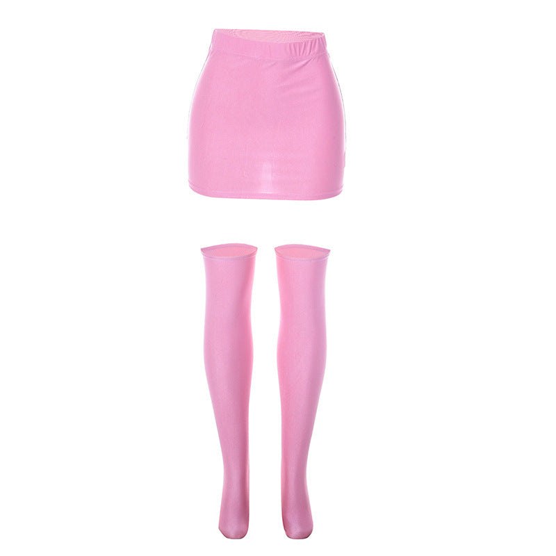 Pure Color Tight Hip Skirt Skirt Half Socks Casual SuitElevate your wardrobe with our Pure Color Tight Hip Skirt! This versatile and stylish skirt comes in a variety of vibrant hues and features a trendy exposed navel deSkirtsPlush Fashions ShopPlush Fashion Shop