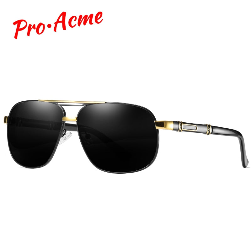 Black polarized driving sunglasses for men by Plush Fashion Hub, stylish designer eyewear with UV protection