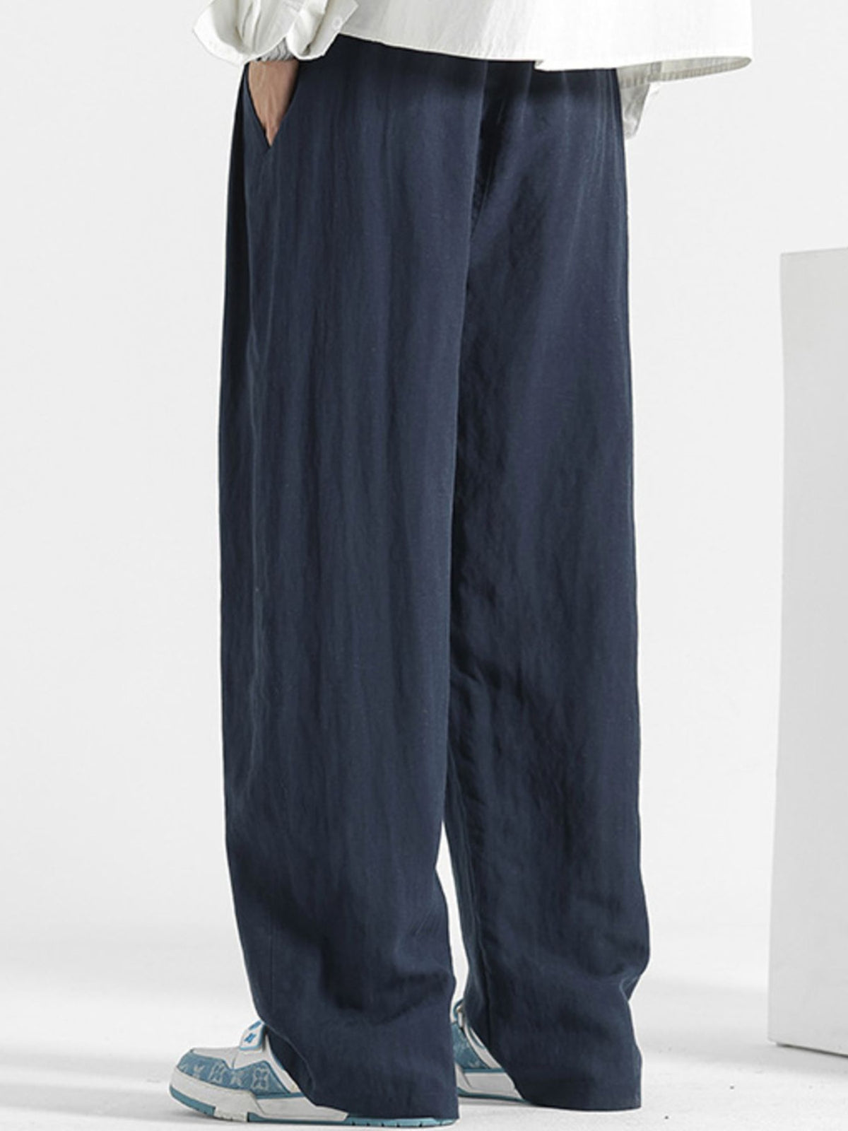 Men's casual loose fit pocket pants by Plush Fashion Hub, comfortable stretch relaxed trousers with functional pockets.