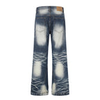 Colorblock White Washed Denim Pull-On Micro Pants