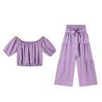 FitiqueFit high-waist flared pants and top two-piece casualwear set in 7 colors, featuring a stylish, relaxed fit for women.