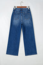 Yusra Seam Detail Shift Jeans by Threaded Pear, featuring classic denim fabric with stylish seam accents and a relaxed fit.