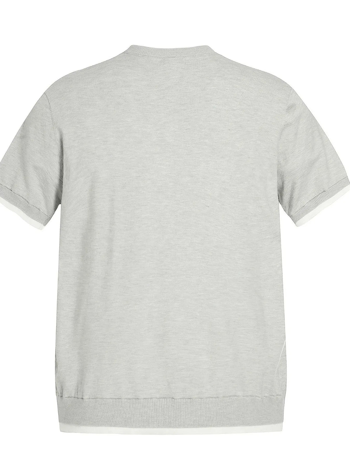 Men's classic Henley short sleeve T-shirt from Trendsi, featuring a buttoned neckline and casual fit in a neutral color.