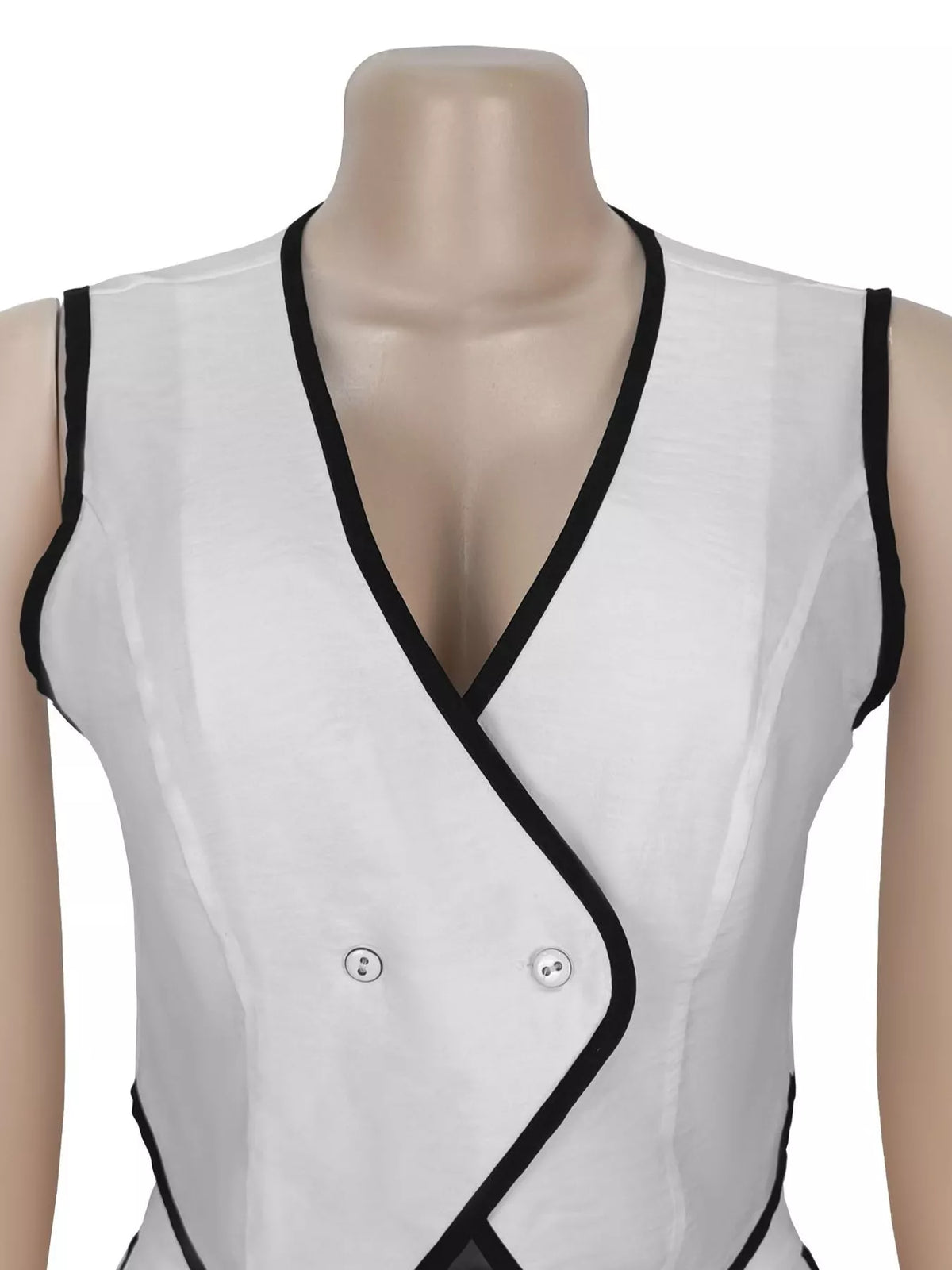 Trendsi contrast trim sweater vest and wide-leg pants two-piece set, stylish knit outfit with bold trim details.