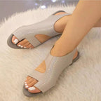 Plus size LadyShow.Store summer ladies casual flat beach sandals with open toes and strap design, perfect for resort or beach wear.