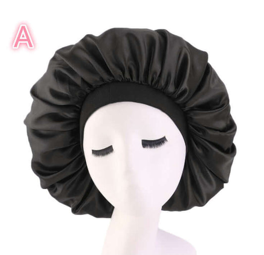 Beauty print Satin silk Bonnet sleep night cap for healthy hair care.