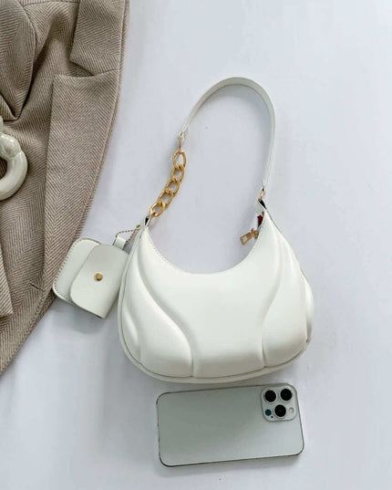 PU Leather Shoulder Bag with EarPods Bag - Plush Fashion Shop #