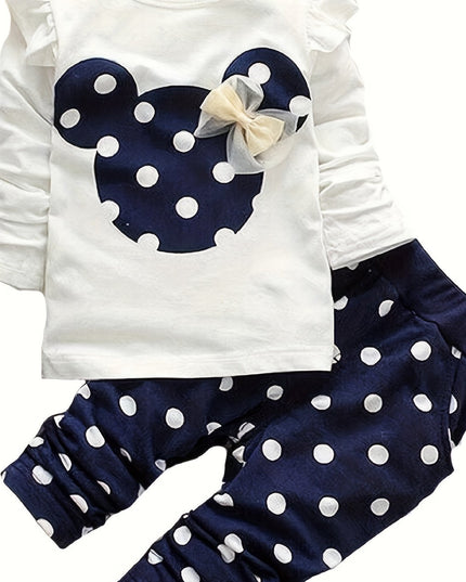 Baby Girl  2 Pieces Long Sleeved Cute Toddler Infant Tops and Pants Set - Plush Fashion Shop #