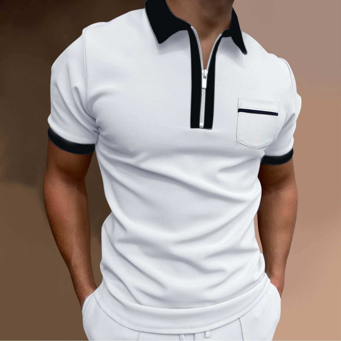 Men's Lapel Fashion Slim Pocket T-shirtUpgrade your wardrobe with our European and American Men's Lapel T-shirt. Made with soft and breathable cotton fabric, it features a stylish lapel collar and loose eMen's Lapel ShirtPlush Fashions ShopPlush Fashion Shop