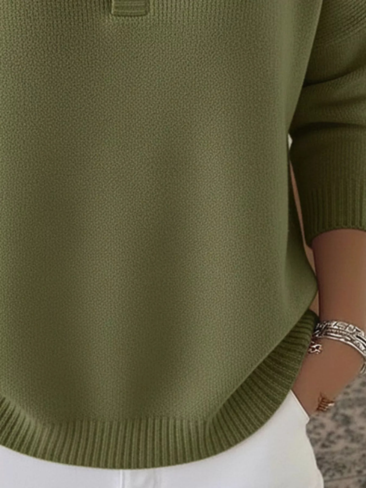 Plus size ribbed knit sweater with button details, featuring a cozy fit and stylish design, perfect for casual wear.