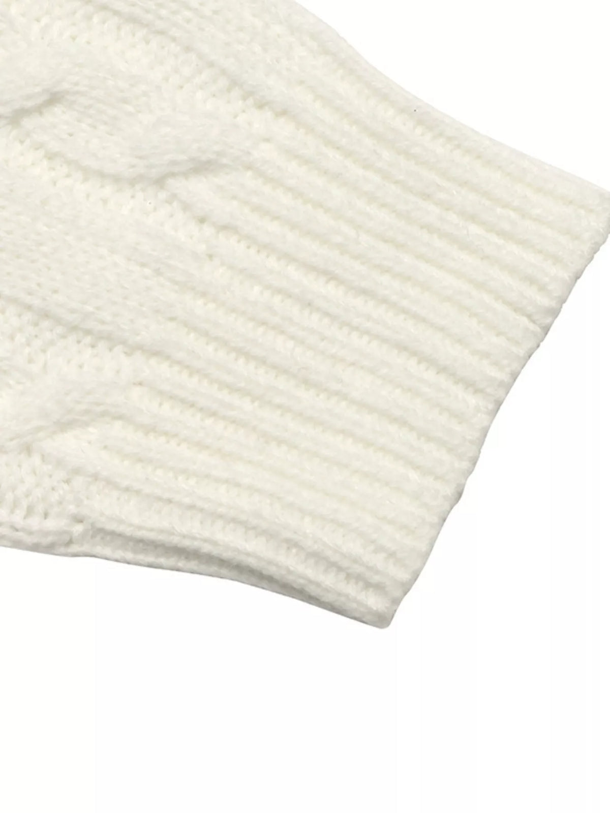 Cable knit long sleeve sweater by Plush Fashion Hub, featuring a cozy, textured design perfect for casual wear.