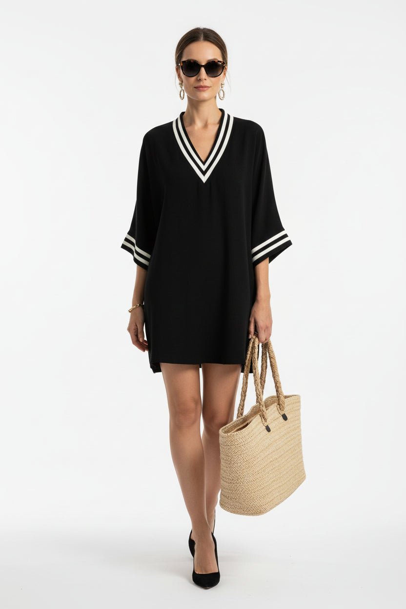 Women’s elegant V-neck casual long sleeve top by Plush Fashion Hub, shown in a stylish V-neck design and comfortable casual fit.