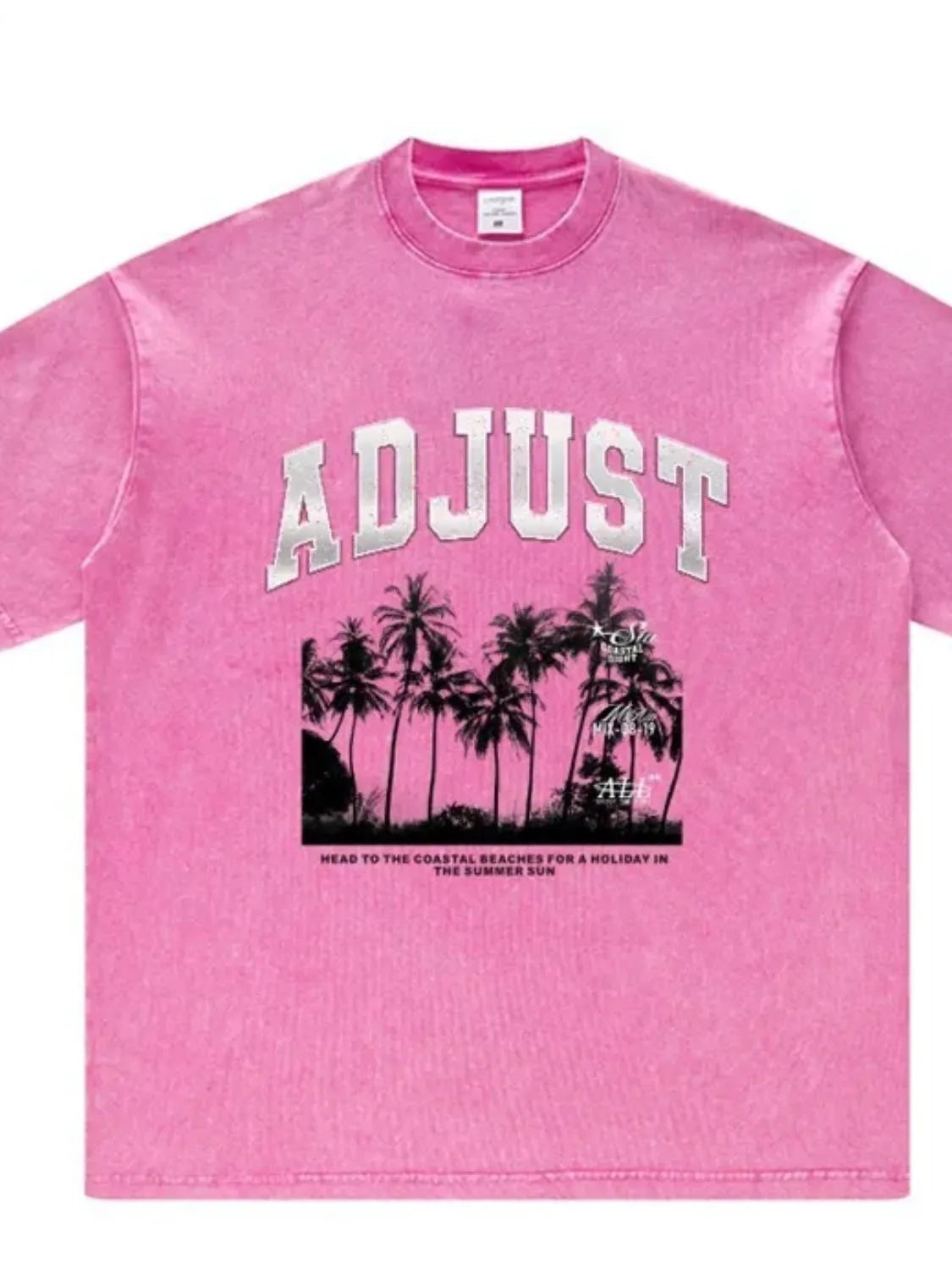 Men's graphic round neck short sleeve T-shirt from Trendsi with colorful graphic design on soft cotton fabric.