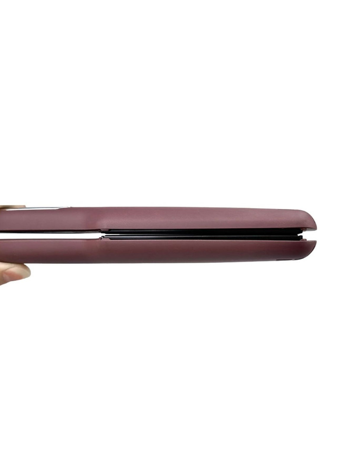 Plush Fashion Hub professional 2-in-1 hair straightener and curling iron with black and silver design on a white background.