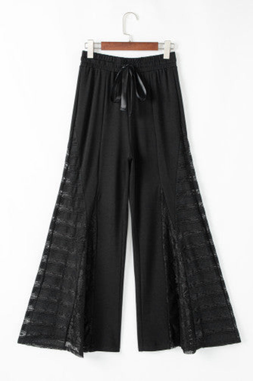 Wide Leg Black Lace Pants Pretty Little Patriot