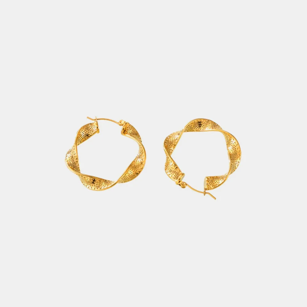 Titanium steel twisted earrings with a sleek design, perfect for stylish clothing and fashion accessories.